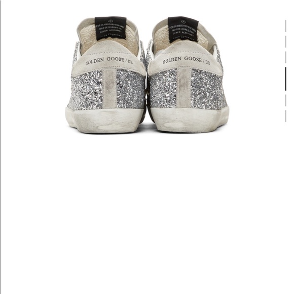 Authentic Golden Goose Silver Glitter Superstar Sneakers Size 36 - Picture 4 of 14